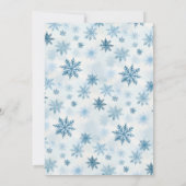 スノーフレークブルーとホワイトウォーターの色の家族写真 シーズンカード (裏面)