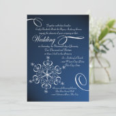 スノーフレークブルーエレガンスウィンターウェディング 招待状 (スタンド正面)