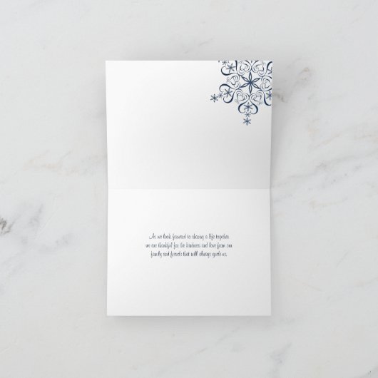 スノーフレークブルーエレガンスサンキュー サンキューカード (内部)