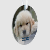 スノーフレークブルーオパールおもしろい2面クリスマス写真 オーナメント (正面)