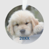 スノーフレークブルーオパールおもしろい2面クリスマス写真 オーナメント (正面)