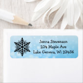 スノーフレークブルークリスマスホリデーズウィンター ラベル (インサイチュ)