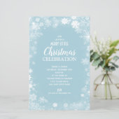 スノーフレークブルークリスマスホリデーバジェット招待状 (スタンド正面)