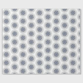 スノーフレークブルーグレーボーホーシック ラッピングペーパー (フラット)