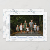 スノーフレークブルーシルバーグレーウィンターワンダーランド写真 シーズンカード (正面/裏面)