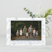 スノーフレークブルーシルバーグレーウィンターワンダーランド写真 シーズンカード (スタンド正面)