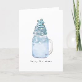 スノーフレークブルージャールミルクシェイクデイリークリスマス シーズンカード