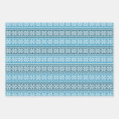 スノーフレークブルーノルディックニットフェイクセーター ラッピングペーパーシート (正面)