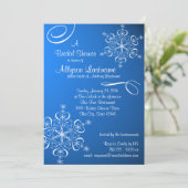 スノーフレークブルーブライダルシャワー 招待状 (スタンド正面)