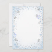 スノーフレークブルーベアーリーウェイベビーシャワー 招待状 (裏面)