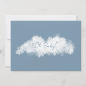 スノーフレークブルーベビー屋外シャワーが冷たい 招待状 (裏面)