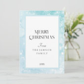 スノーフレークブルーメリークリスマスカード シーズンカード (スタンド正面)