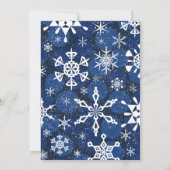 スノーフレークブルー企業のホリデーパーティー 招待状 (裏面)