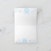 スノーフレークブルー第1誕生日ボーイサンキューカード サンキューカード (内部)