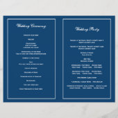 スノーフレークブルー結婚ホワイトの折り畳みプログラム (裏面)