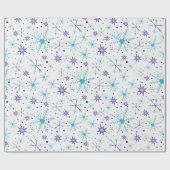 スノーフレークブルー&パープルギフトラッピング紙 ラッピングペーパー (フラット)