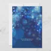 スノーフレークブルー《写真》ぼけ味冬ブライダルシャワー 招待状 (裏面)