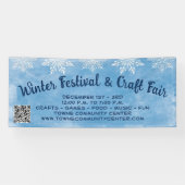 スノーフレークブルーQRコードクラフトウィンターフェスティバル 横断幕 (横)