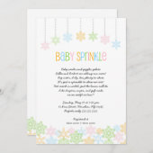 スノーフレークベビーふりかける招待状冬のベビーシャワー 招待状 (正面/裏面)