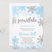 スノーフレークベビーシャワー招待状 招待状 (正面/裏面)