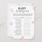 スノーフレークベビースキャッタリー赤ちゃんシャワーゲームカード 招待状 (正面)