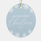 スノーフレークベビー初めてのクリスマス写真 セラミックオーナメント (左)
