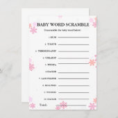 スノーフレークベビー単語スクランブル赤ちゃんシャワーゲームカード 招待状 (正面/裏面)
