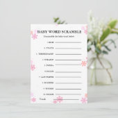 スノーフレークベビー単語スクランブル赤ちゃんシャワーゲームカード 招待状 (スタンド正面)