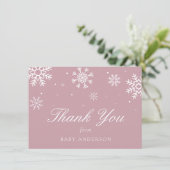スノーフレークベビー外は寒いありがとう サンキューカード (スタンド正面)