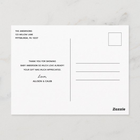 スノーフレークベビー外は寒いありがとう ポストカード (裏面)