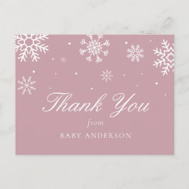 スノーフレークベビー外は寒いありがとう ポストカード