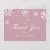 スノーフレークベビー外は寒いありがとう ポストカード (正面)