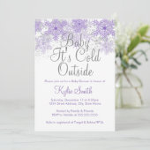スノーフレークベビー外は寒いベビーシャワー1 招待状 (スタンド正面)