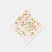 スノーフレークベビー外は寒い女の子ベビーシャワー スタンダードカクテルナプキン (角)