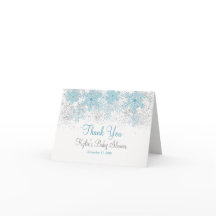 スノーフレークベビー寒い外サンキューカード