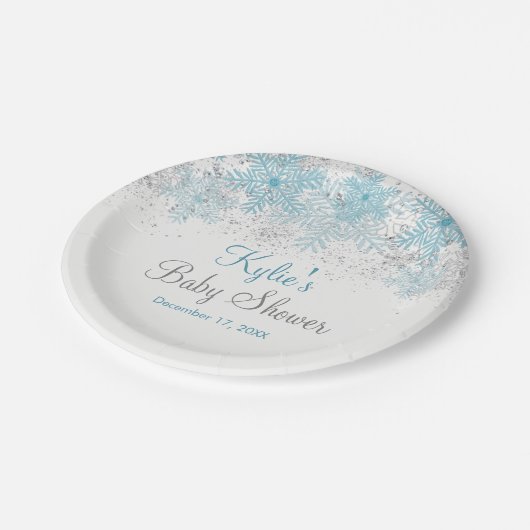 スノーフレークベビー寒い外紙プレート ペーパープレート (アングル)