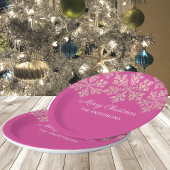 スノーフレークベリーきらきら光るお祝いクリスマス ペーパープレート