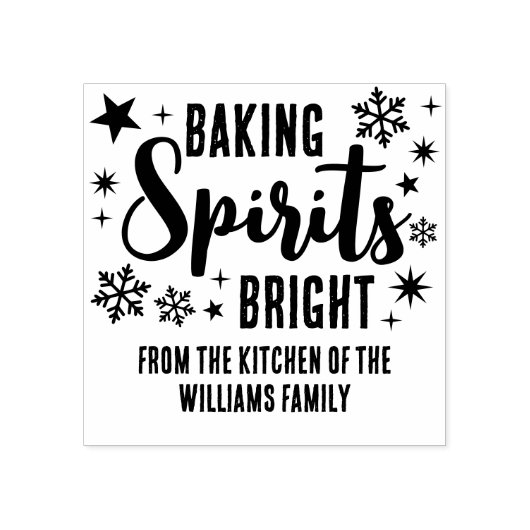 スノーフレークベーキングスピリッツ明るいクリスマスベーキング ラバースタンプ (インプリント)