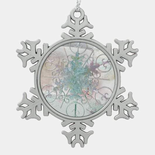 スノーフレークペーターオーナメント スノーフレークピューターオーナメント (正面)