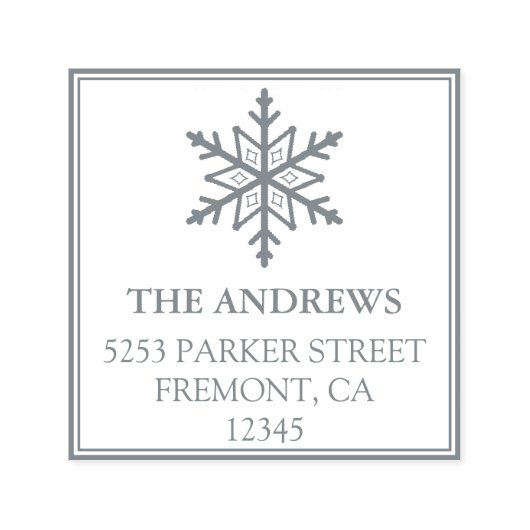 スノーフレークホリデイ差出人住所 セルフインキングスタンプ (デザイン)