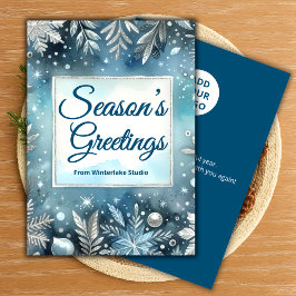 スノーフレークホリデーカード | 会社ロゴのアップロード シーズンカード