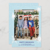 スノーフレークホリデーカード(写真あり) シーズンカード (正面/裏面)