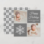 スノーフレークホリデークリスマスフォトカード シーズンカード (正面/裏面)