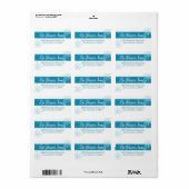 スノーフレークホリデークリスマスブルーグリッター差出人住所 ラベル (フルシート)