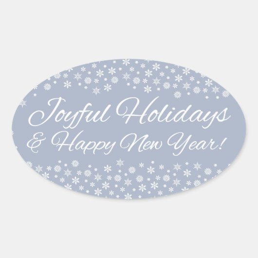 スノーフレークホリデーズシール 楕円形シール (正面)