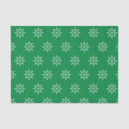 スノーフレークホリデーパターンクリスマスグリーン 薄葉紙