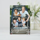 スノーフレークホリデーパーソナライズされたフラットグリーティングカード 招待状 (スタンド正面)