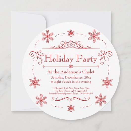 スノーフレークホリデーパーティーベビーそれが寒い外 招待状 (裏面)