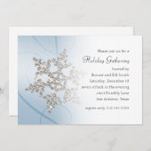 スノーフレークホリデーパーティー招待状 招待状 (正面/裏面)