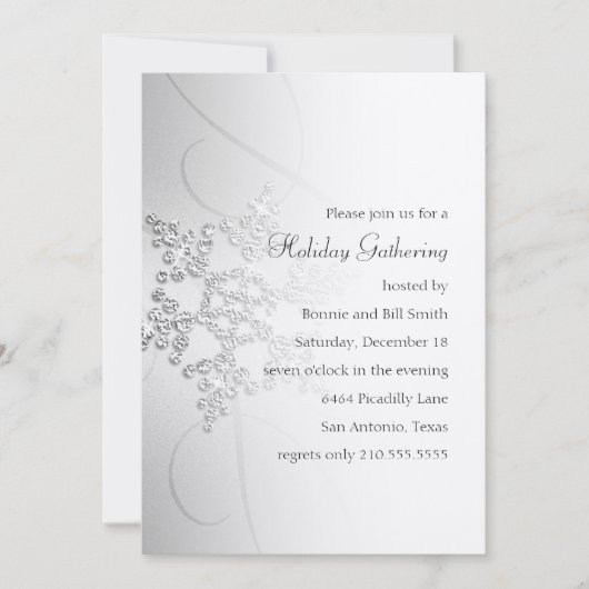 スノーフレークホリデーパーティー招待状 招待状 (正面)